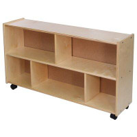 Trojan Classroom Furniture Block 5 Compartment Shelving Unit with Casters