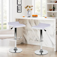 Wrought Studio Adish Adjustable Height Bar Stool Chair with PU Leather for Pub Counter Kitchen Dining Room