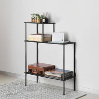 Ebern Designs Black Console Table 3-tier Sofa Table Entryway Table With Storage Shelves Narrow Hallway Table For Living