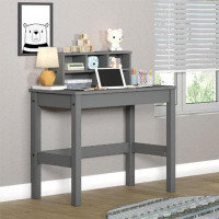 Red Barrel Studio Wooden Writing Desk With Hutch In Grey