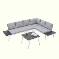 George Oliver 5-Piece Aluminum Outdoor Patio Furniture Set