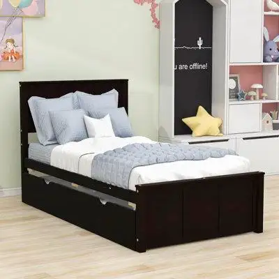 Red Barrel Studio Twin Size Platform Bed with Trundle