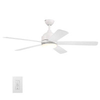 Orren Ellis Rolfke 52-Inch Indoor Smart Ceiling Fan With LED Light Kit And Wall Control, Works With Alexa/Google Home/Si