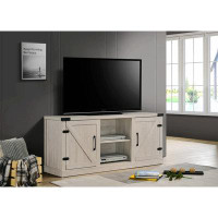 Gracie Oaks Caroleena Dusty Grey 58" Wide TV Stand With 2 Open Shelves And 2 Cabinets_24.5" H x 15" W x 58" D