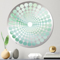 East Urban Home Green Whispering Wave Spiral - Radial Dot Decorative Mirror MIR106235 C