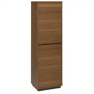 Latitude Run® Latitude Run® Sorel 2-Door Mid-Century Bookcase With 4 Adjustable Shelves, Walnut