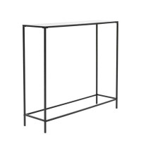 Mercer41 Minimalist Clear Glass And Gold Console Table