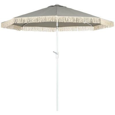 Outsunny Outdoor Patio Umbrella with Tilt, Vent and Crank, for Table, Grey in Patio & Garden Furniture