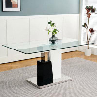 Ivy Bronx Modern style glass table