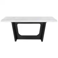 Hokku Designs Dettmer Trestle Base Marble Top Dining Table