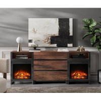 17 Stories Ephrata 75'' W Storage Credenza with Electric Fireplace Included