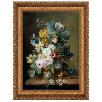 Vault W Artwork Still Life with Flowers, 1839 Framed Painting Print on Canvas