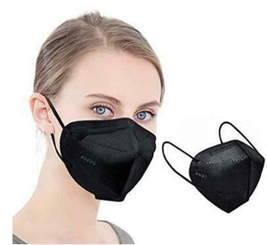 KN95 FACE MASKS - PAIR - BLACK - CLEARANCE - Multi Layer Protection - As recommended for Smoke Protection Canada Preview