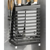 APARTMENTS Nordic Wall Mounted Knife And Scissor Size Tool Storage Integrated Rack, Stainless Kitchen Storage Rack