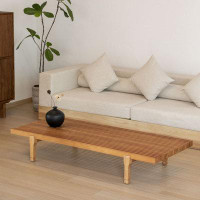 MABOLUS 47.24" Burlywood Solid wood Rectangular Coffee Table