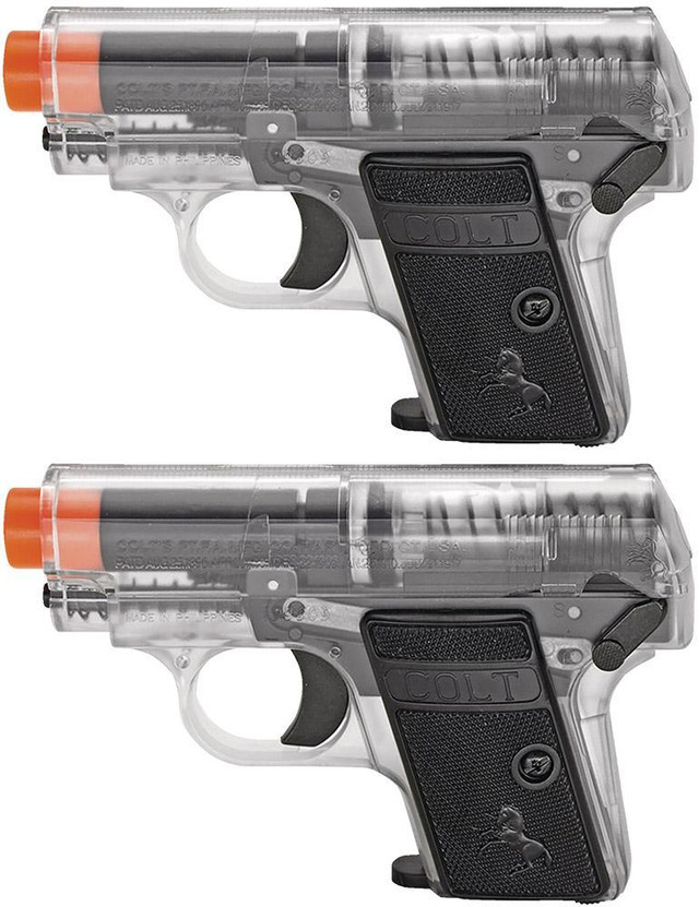 Two kids in your family?  ---  COLT .25 TWIN PACK SPRING POWERED TOY AIRSOFT PISTOLS in Paintball