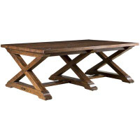 MacKenzie-Dow Table basse en bois massif avec pieds en croix