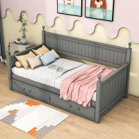 Harriet Bee Dalena Twin Size Wood Daybed with Trundle