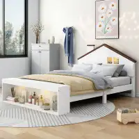 August Grove House Platform Bed With LED Lights And Storage