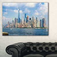 Design Art Lower Manhattan Skyline Panorama Photographic Print on Wrapped Canvas