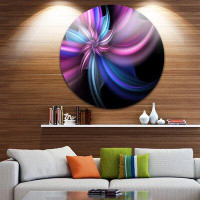 Made in Canada - Design Art 'Purple and Blue Psychedelic Flower' Graphic Art Print on Metal