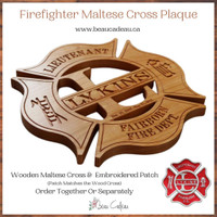 Firefighter, Maltese Cross, Embroidered Patch, Firefighter Maltese Cross, Firefighter Plaque, Firefighter Patch