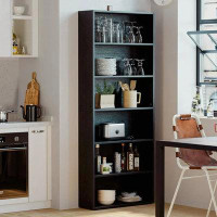 Latitude Run® Latitude Run® Bookcases Floor Standing 6 Tier Shelves 70In Tall For Home Office Industrial Black