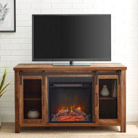 Millwood Pines Mahan TV Stand for TVs up to 55" with Electric Fireplace Included