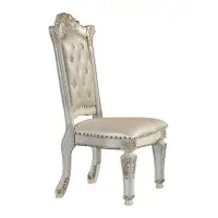 ACME Furniture Vendome Tufted Upholstered Back Side Chair in Antique Pearl