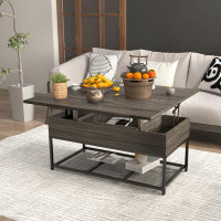 Latitude Run® 43" Lift Top Coffee Table with Hidden Storage Compartment and Drawer