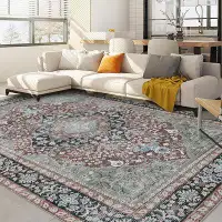 Bungalow Rose Rectangle Juelene Rectangle 9' X 12' Area Rug with Non-Slip Backing