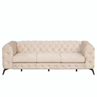 House of Hampton 85.5" Velvet Upholstered Sofa with Sturdy Metal Legs