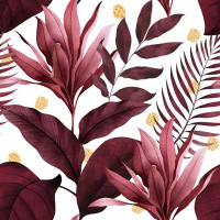 Bay Isle Home™ Pattern With Plant Leaves by Evgeniya Ivanova - Print
