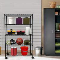 Ebern Designs Simple Deluxe Heavy Duty 5-Shelf Shelving Unit With Wheel And Adjustable Feet, 36/'/' X 14/'/' X 60/'/', 5