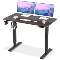 MotionGrey Standing Desk Height Adjustable Electric Motor Sit-to-Stand Desk Computer for Home and Office - Black Frame