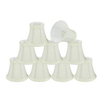 Aspen Creative Corporation 4.5" H Faux Silk Fabric Bell Candelabra Shade ( Clip On ) in Off-White
