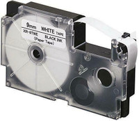 Weekly Promo! Casio XR-9WE Label Tape, 9mm, Black On White,  Compatible
