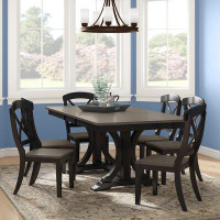 Darby Home Co Debbra Extendable Rubberwood Solid Wood Dining Set