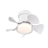 Wrought Studio 21 In. Ceiling Fan With Light Remote Control,Matte White
