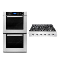 Cosmo 2 Piece Kitchen Package With 36" Slide-in Gas Cooktop & 30" Double Electric Wall Oven