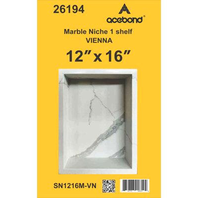 Acebond Marble Shower Niche Vienna No Shelf 12x16(1 Piece Per Box) in Bookcases & Shelving Units