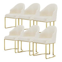 Everly Quinn Modern Luxury Beige Dining Chair (set Of 6)