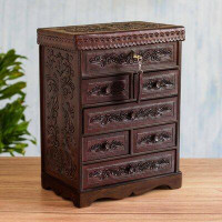 Darby Home Co Darby Home Co Colonial Flowers And Leather And Wood Jewellery Chest
