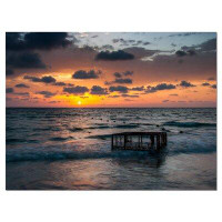 Made in Canada - Design Art Tropical Beach with Empty Cage - Wrapped Canvas Photograph Print