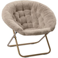 Everly Quinn Cozy Chair/Faux Fur Saucer Chair For Bedroom/X-Large