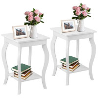 Red Barrel Studio Set Of 2 Side Table End Table Night Stand With Shelf