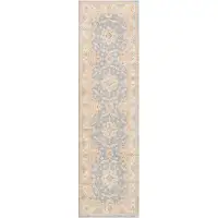 Pasargad One-of-a-Kind Tabriz Hand-Knotted 2010s 2'10" X 9'10" Wool Area Rug in Light Blue/Ivory