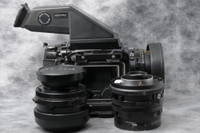 Mamiya RB67, 127mm Lens, Viewfinder, Film Back, 50mm F4.5 Lens, 80mm F3.8 Lens, Pro S Revolving Film Back (ID: C-670-TL