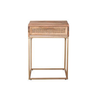Wade Logan Aul Solid Wood Top End Table