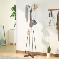 17 Stories Reclaimed Wood And Metal Freestanding Coat Rack With Hooks Use In Bedroom, Living Room